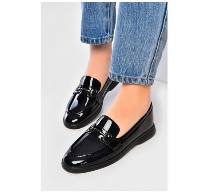 Туфлі-лофери жіночі чорного кольору 178680L