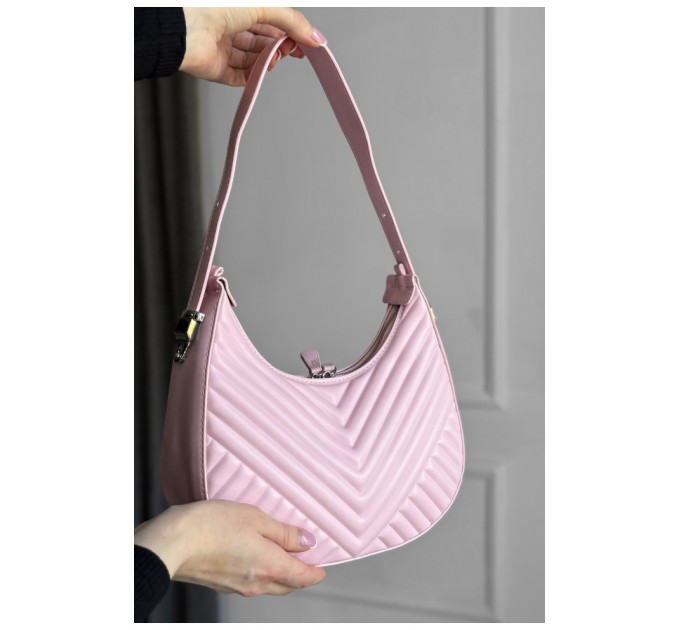 Сумка жіноча з екошкіри рожевого кольору 178699L