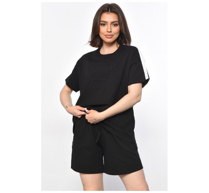 Спортивний костюм жіночий чорного кольору 179144L