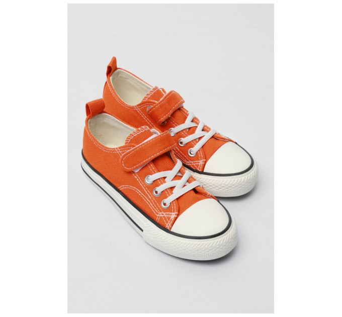 Кеди дитячі помаранчевого кольору однотонні текстиль 179154L