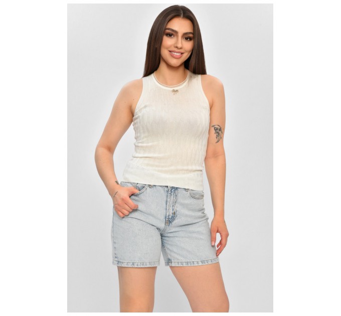 Майка жіноча трикотажна білого кольору 179719L