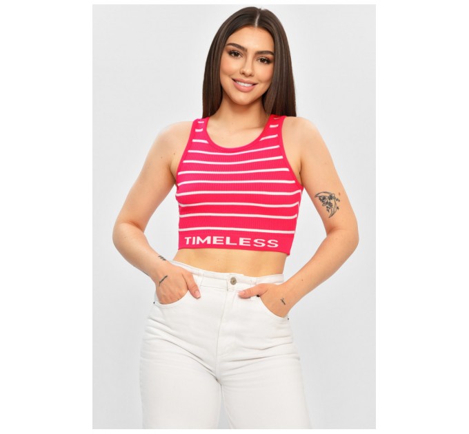 Топ-майка у рубчик жіноча рожевого кольору 179897L