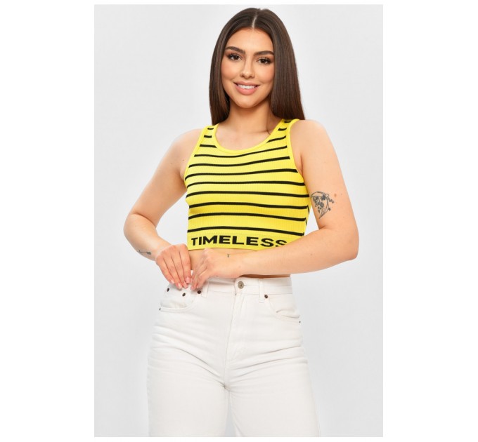 Топ-майка у рубчик жіноча жовтого кольору 179903L