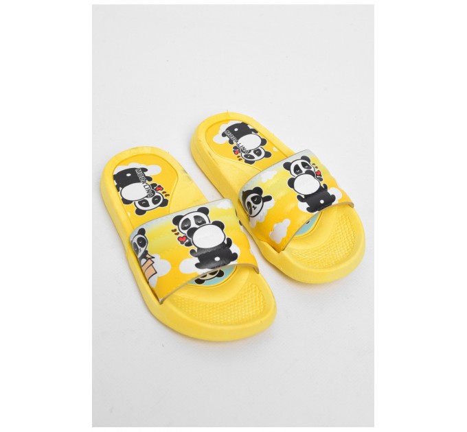 Шлепанцы детские резиновые желтого цвета с рисунком 180513L.