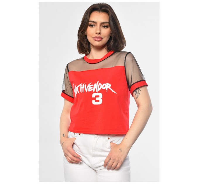 Футболка жіноча червоного кольору 180999L
