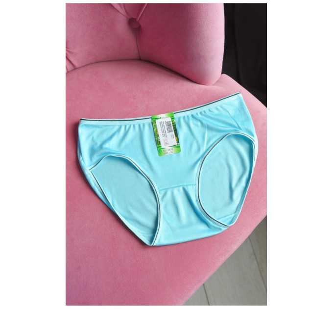 Трусы женские полубатальные голубого цвета 181446L