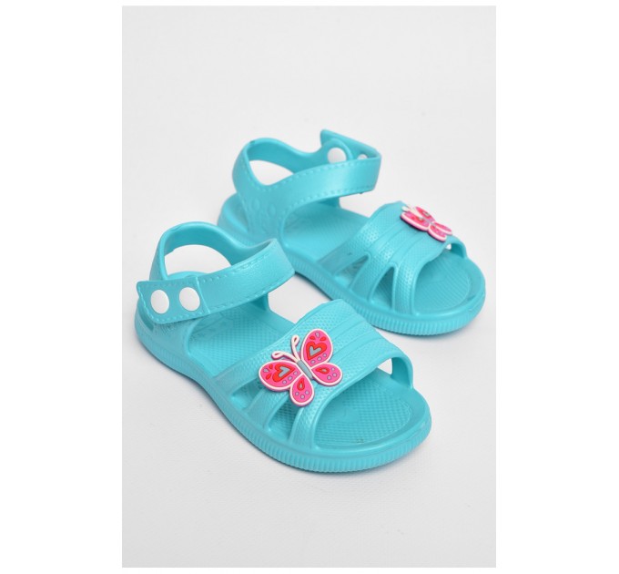 Детские босоножки для девочки бирюзового цвета 182337L