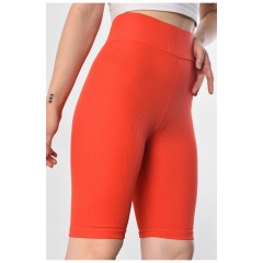 Велосипедки жіночі в рубчик коралового кольору 183346L