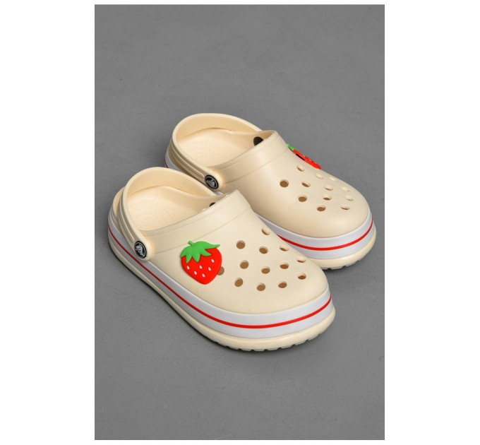 Кроксы детские для девочки молочного цвета 184067L