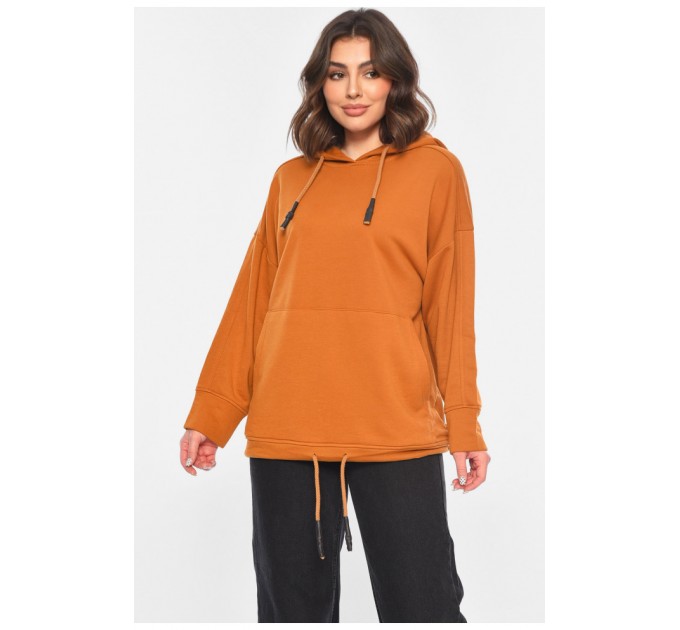 Худі жіноче на флісі гірчичного кольору 184554L