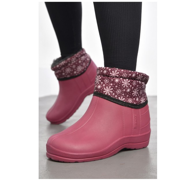 Дутики жіночі на хутрі бордового кольору 184859L