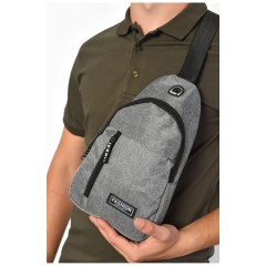 Бананка чоловіча текстильна сірого кольору 185370L Бананка чоловіча текстильна сірого кольору 185370L