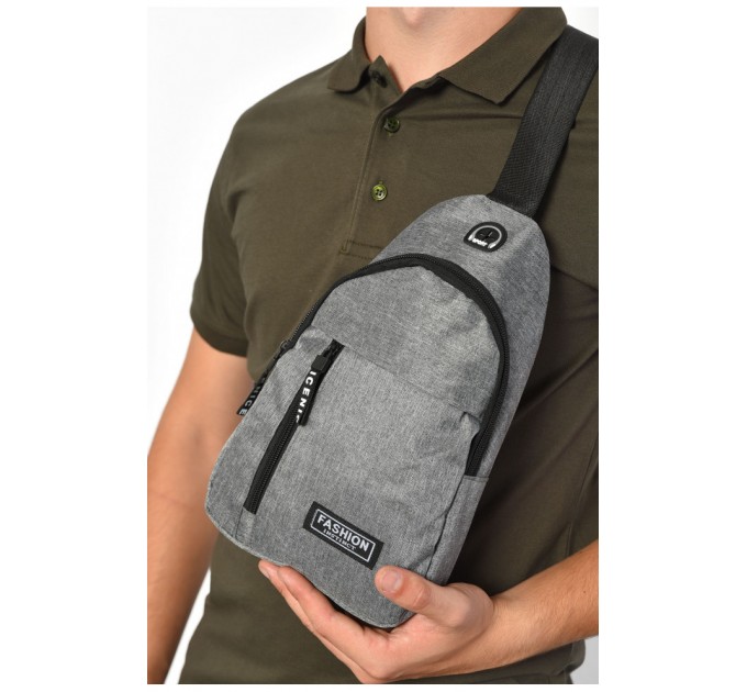 Бананка чоловіча текстильна сірого кольору 185370L