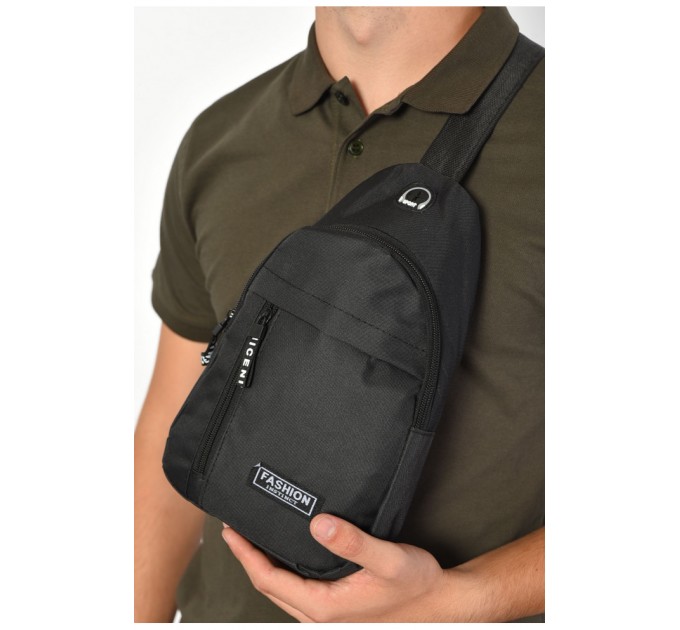 Бананка чоловіча текстильна чорного кольору 185371L