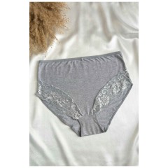Труси жіночі напівбатальні сірого кольору 186416L