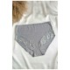 Труси жіночі напівбатальні сірого кольору 186416L