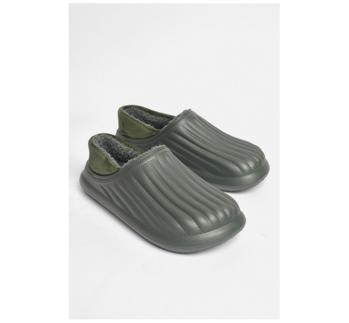 Галоши мужские на меху цвета хаки 186534L