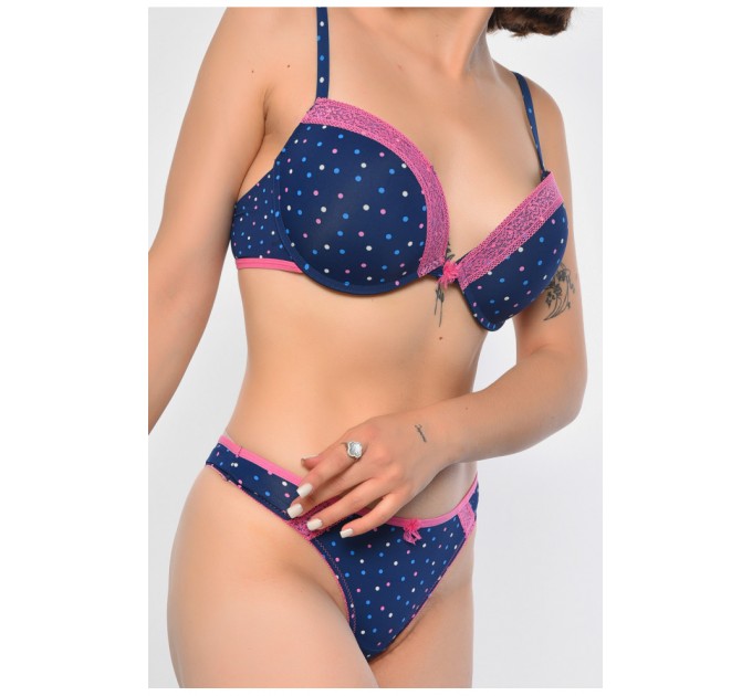 Комплект жіночий темно-синього кольору чашка С 186725L