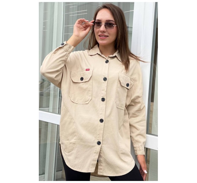 Сорочка жіноча бежевого кольору 186882L