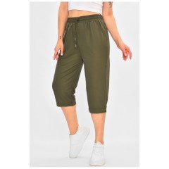 Бриджі жіночі напівбатальні однотонні кольору хакі 187335L