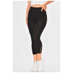 Бриджи женские полубатальные однотонные черного цвета 187337L