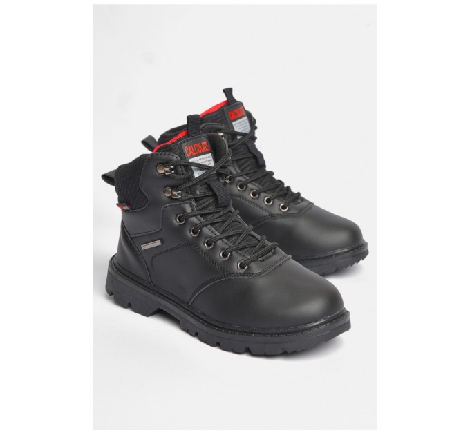 Ботинки подростковые зима черного цвета на шнуровке 187369L