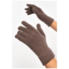 Рукавички жіночі трикотажні з начосом бузкового кольору 187413L