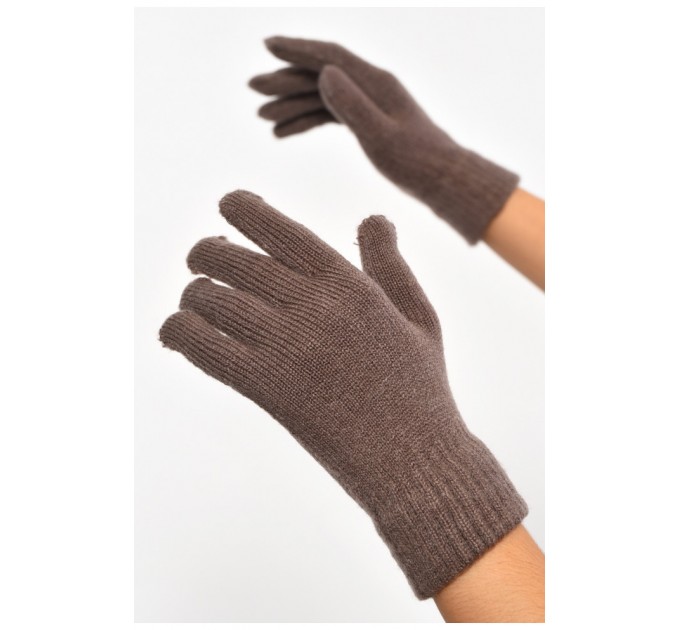 Рукавички жіночі трикотажні з начосом бузкового кольору 187413L