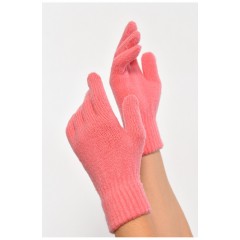Перчатки трикотажные женские с начесом розового цвета 187418L