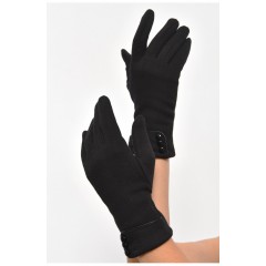 Рукавички жіночі сенсорні з начісом чорного кольору 187438L Рукавички жіночі сенсорні з начісом чорного кольору 187438L