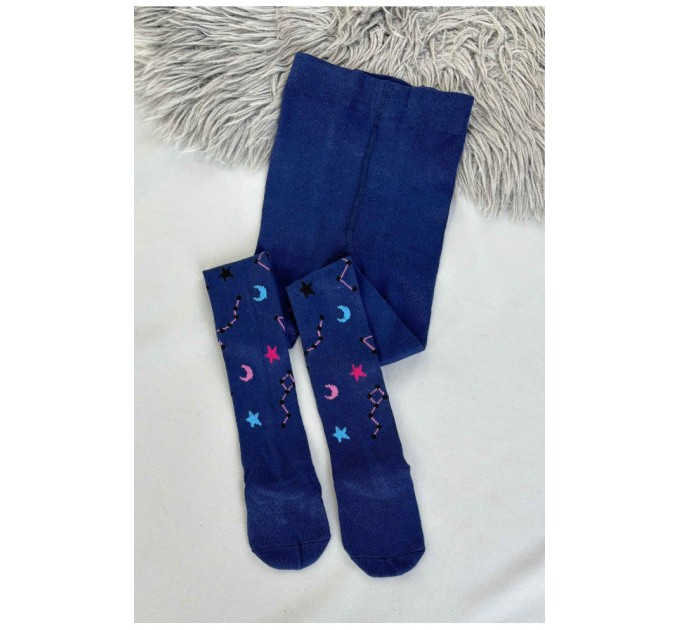 Колготи дитячі для дівчинки темно-синього кольору 187617L