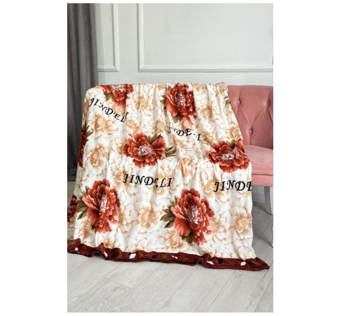 Плед бежевого кольору з принтом розмір 200*230 187678L