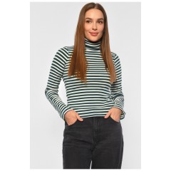 Гольф жіночий в смужку зеленого кольору 187778L