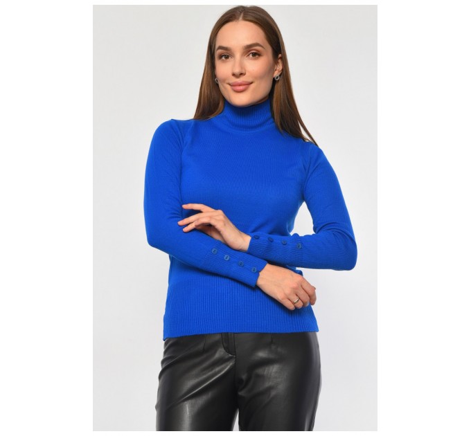 Гольф жіночий однотонний синього кольору 187866L