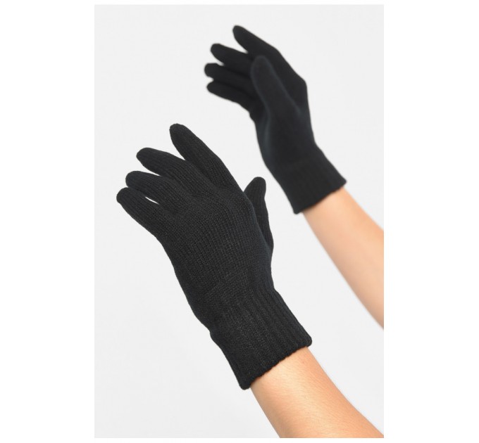 Рукавички жіночі чорного кольору утеплені 188024L