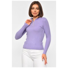 Гольф жіночий однотонний з замком бузкового кольору 188259L