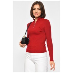 Гольф жіночий однотонний з замком бордового кольору 188262L