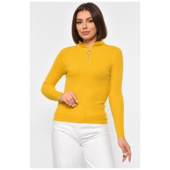 Гольф жіночий однотонний з замком жовтого кольору 188263L