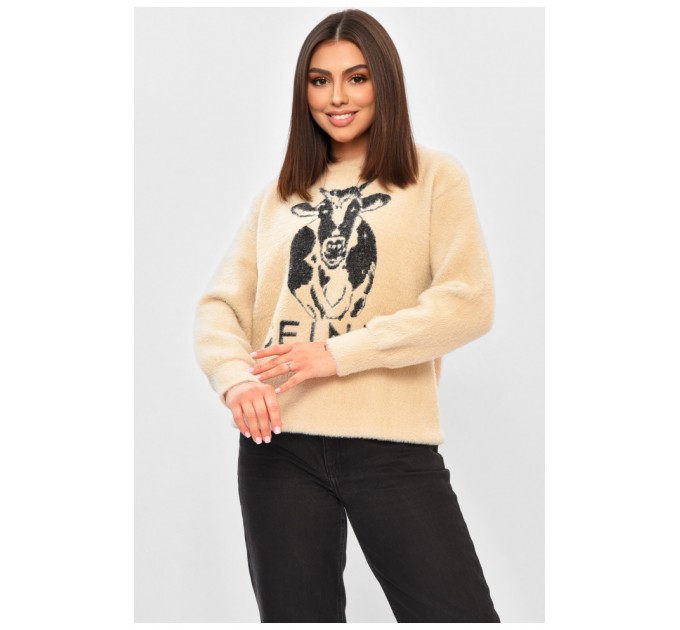 Худі жіноче альпака бежевого кольору 188954L
