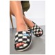 Капці домашні жіночі чорно-білого кольору 188977L Капці домашні жіночі чорно-білого кольору 188977L
