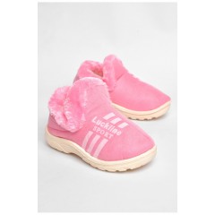 Капці дитячі чуні рожевого кольору з хутром 189233L