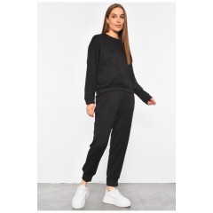 Спортивний костюм жіночий ангоровий чорного кольору 189283L
