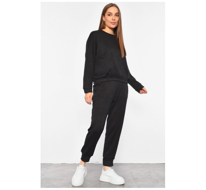 Спортивний костюм жіночий ангоровий чорного кольору 189283L