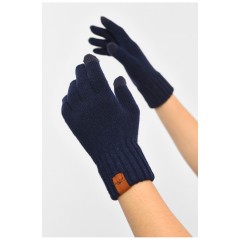 Перчатки женские сенсорные темно-синего цвета 189505L Перчатки женские сенсорные темно-синего цвета 189505L