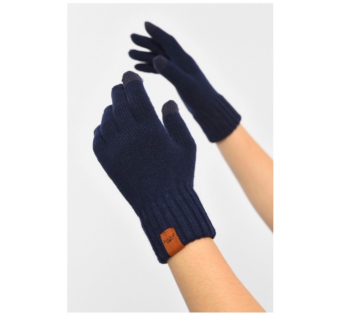 Перчатки женские сенсорные темно-синего цвета 189505L