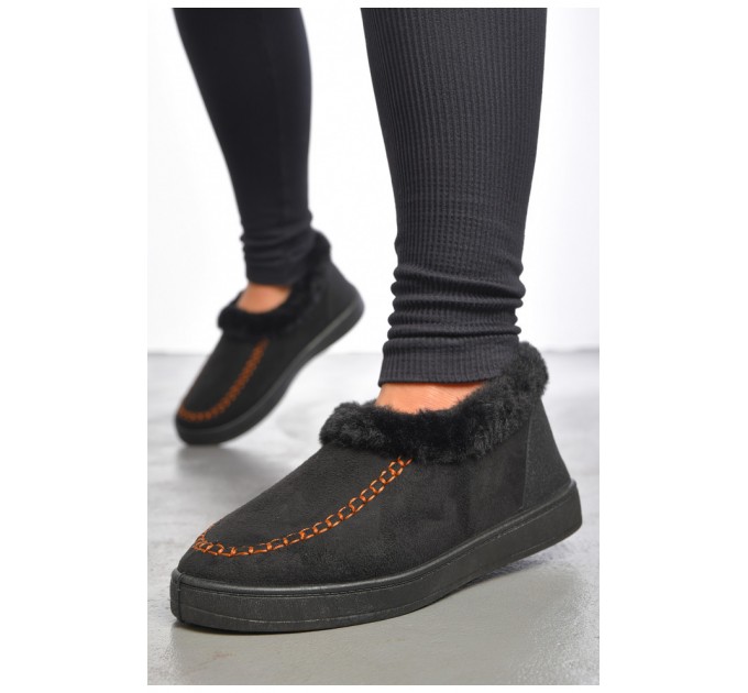Бурки жіночі на хутрі чорного кольору 189539L