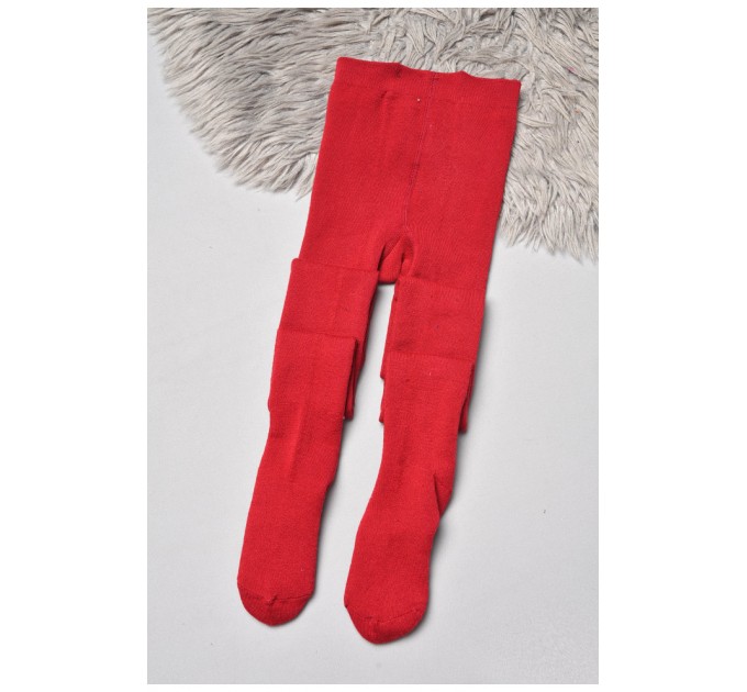 Колготи дитячі махрові для дівчинки бордового кольору 189571L