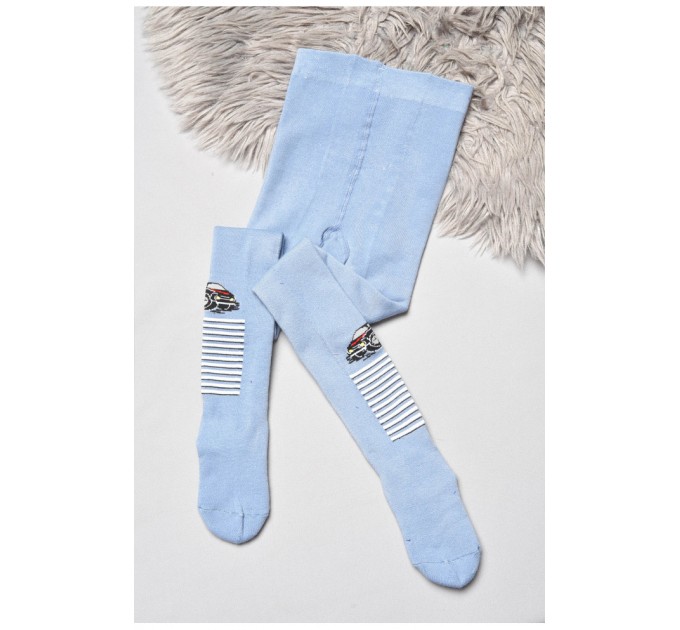 Колготи дитячі махрові для хлопчика темно-блакитного кольору 189590L