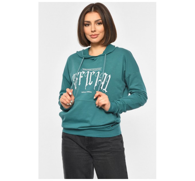 Худі жіноче темно-зеленого кольору 189686L