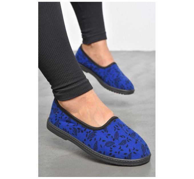 Тапочки женские синего цвета с рисунком 189814L